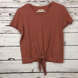 Madewell Burnt Orange Front Tie Top